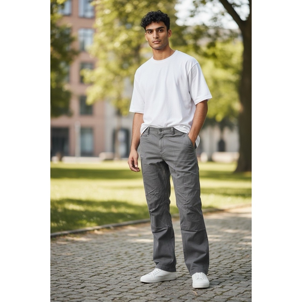 BRUNT Work Pants Men's 34x34 Gray Stretch Utility Carpenter Tradesman